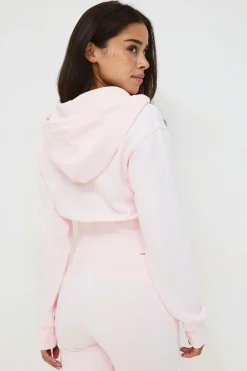 Slim fit zip hoodie - Rosa - Dame - Gina Tricot