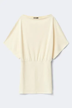 Slouchy boatneck dress - Weiß - Dame - Gina Tricot