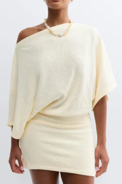 Slouchy boatneck dress - Weiß - Dame - Gina Tricot