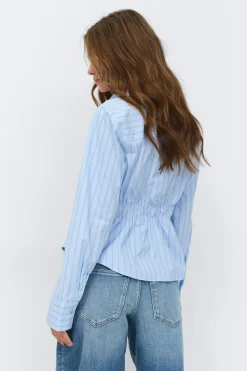 Smock blouse - Blau - Dame - Gina Tricot