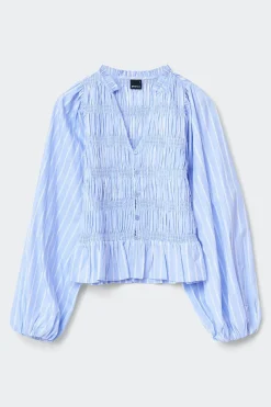 Smock blouse - Blau - Dame - Gina Tricot