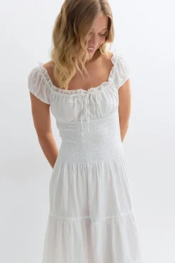 Smock dress - Weiß - Dame - Gina Tricot