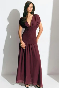 Smock maxi dress - Braun - Dame - Gina Tricot