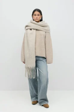 Soft chunky scarf - Beige - Dame - Gina Tricot
