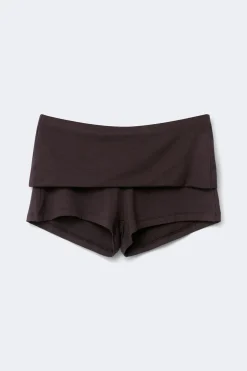 Soft folded loungewear shorts - Braun - Dame - Gina Tricot