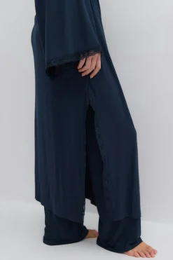 Soft lace loungewear robe - Blau - Dame - Gina Tricot