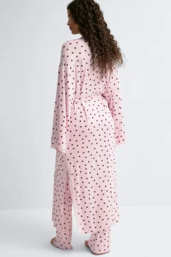 Soft lace loungewear robe - Rosa - Dame - Gina Tricot