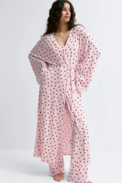Soft lace loungewear robe - Rosa - Dame - Gina Tricot