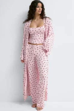 Soft lace loungewear robe - Rosa - Dame - Gina Tricot