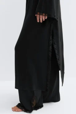 Soft lace loungewear robe - Schwarz - Dame - Gina Tricot