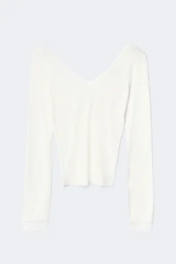 Soft lace loungewear top - Weiß - Dame - Gina Tricot