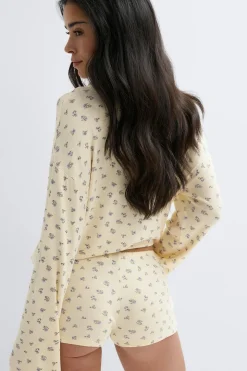 Soft pyjamas hotpants - Gelb - Dame - Gina Tricot