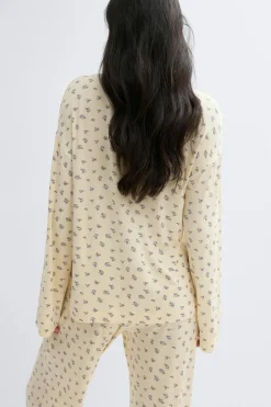 Soft pyjamas shirt - Gelb - Dame - Gina Tricot