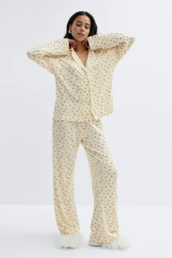 Soft pyjamas shirt - Gelb - Dame - Gina Tricot