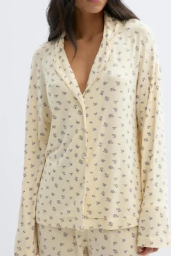 Soft pyjamas shirt - Gelb - Dame - Gina Tricot