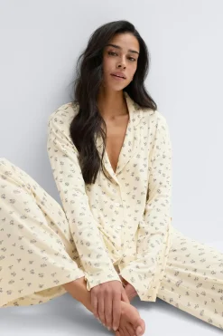 Soft pyjamas shirt - Gelb - Dame - Gina Tricot