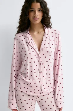 Soft pyjamas shirt - Rosa - Dame - Gina Tricot