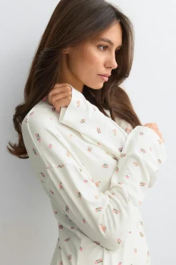 Soft pyjamas shirt - Weiß - Dame - Gina Tricot