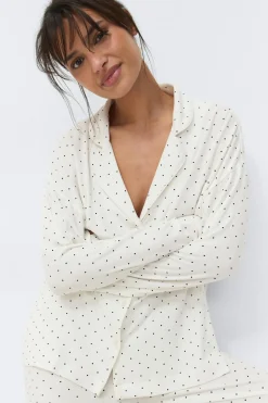 Soft pyjamas shirt - Weiß - Dame - Gina Tricot
