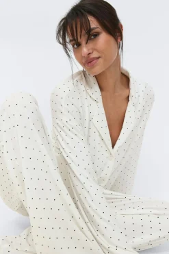 Soft pyjamas shirt - Weiß - Dame - Gina Tricot