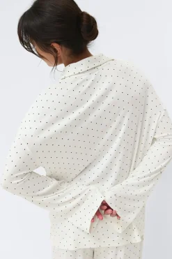 Soft pyjamas shirt - Weiß - Dame - Gina Tricot