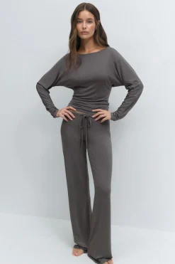 Soft slouchy loungewear top - Grau - Dame - Gina Tricot
