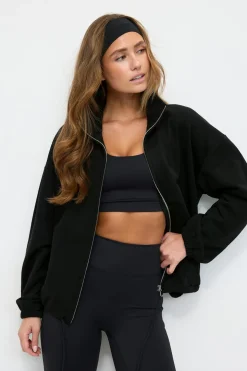 Soft sport zip sweater - Schwarz - Dame - Gina Tricot