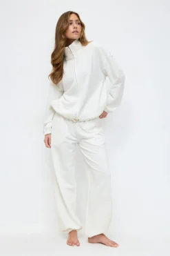 Soft sport zip sweater - Weiß - Dame - Gina Tricot