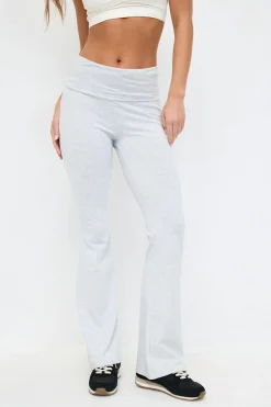 Soft touch folded trouser - Grau - Dame - Gina Tricot