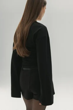 Soft touch wide sleeve top - Schwarz - Dame - Gina Tricot
