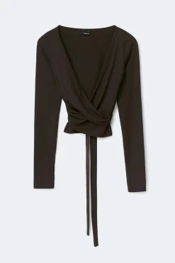 Soft wrap yoga cardigan - Braun - Dame - Gina Tricot