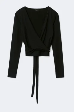 Soft wrap yoga cardigan - Schwarz - Dame - Gina Tricot