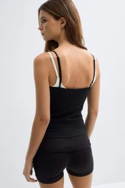 Soft yoga ruched singlet - Schwarz - Dame - Gina Tricot