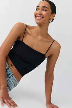 spaghetti strap singlet - Schwarz - Dame - Gina Tricot