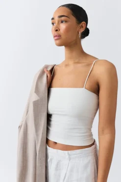 spaghetti strap singlet - Weiß - Dame - Gina Tricot