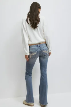 14+ sparkle flare jeans tall - Blau - Gina Tricot