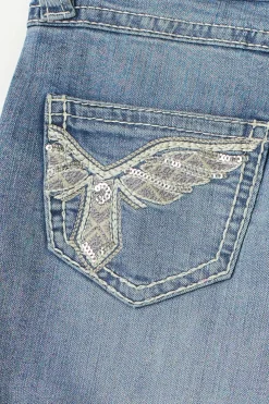 Sparkle low flare jeans - Blau - Gina Tricot