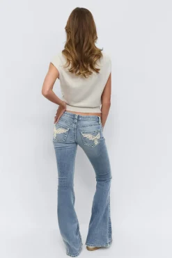 14+ sparkle low flare jeans - Blau - Gina Tricot