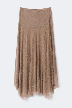 Sparkle midi skirt - Braun - Dame - Gina Tricot