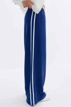 Sporty wide trousers - Blau - Dame - Gina Tricot