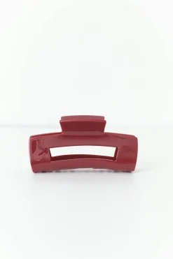 Square hair clip - Rot - Dame - Gina Tricot