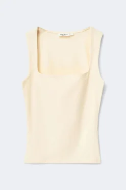 Square neck tank top - Gelb - Dame - Gina Tricot