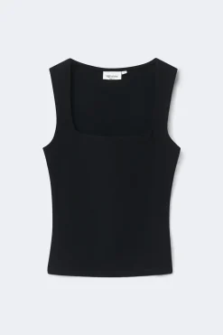 Square neck tank top - Schwarz - Dame - Gina Tricot