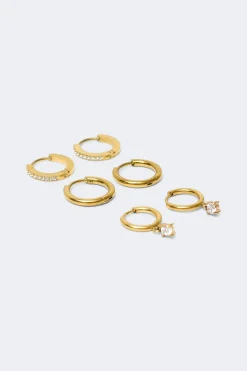 Stainless steel earrings - Gold - Dame - Gina Tricot