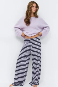 Striped soft trousers - Lila - Dame - Gina Tricot