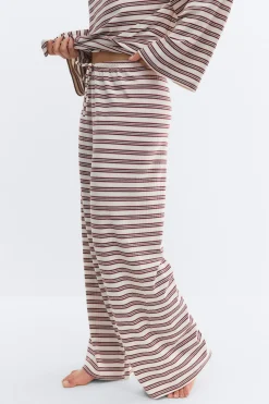 Striped soft trousers - Lila - Dame - Gina Tricot