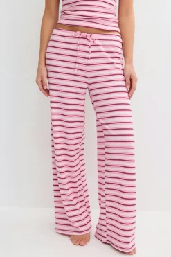 Striped soft trousers - Rosa - Dame - Gina Tricot