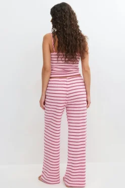 Striped soft trousers - Rosa - Dame - Gina Tricot