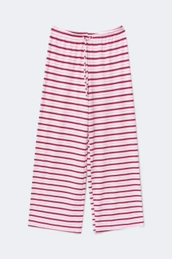 Striped soft trousers - Weiß - Dame - Gina Tricot