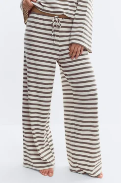 Striped soft trousers - Weiß - Dame - Gina Tricot